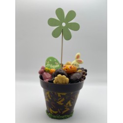 Pot de fleur en choclat noir