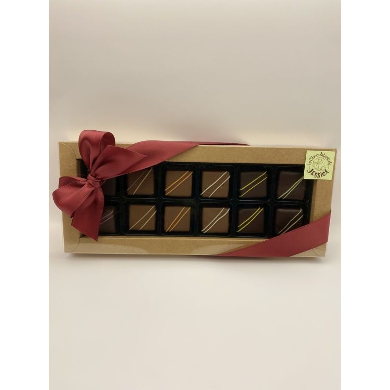 Boîte de dégustation de chocolats à l'alcool - 12 pièces