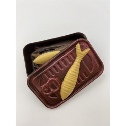 Boîte de sardines en chocolat noir