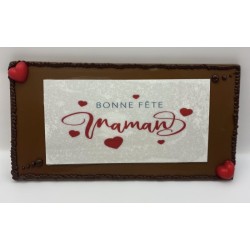 Carte en chocolat au lait "Bonne fête Maman"