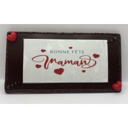 Carte en chocolat noir "Bonne fête Maman"