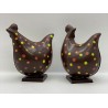 Poule à pois en chocolat noir