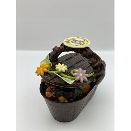 Panier en chocolat noir