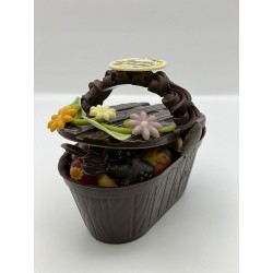 Panier en chocolat noir